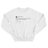 Post Malone changed name to Post Orange tweet on a white crewneck sweater from Tee Tweets