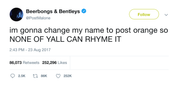 Post Malone changed name to Post Orange tweet from Tee Tweets