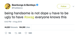 Post Malone you have to be ugly to have swag tweet from Tee Tweets