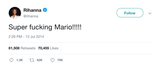Rihanna Super Mario tweet from Tee Tweets