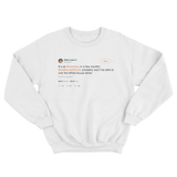 Robin Lopez defending the Warriors about White House invite tweet on a white sweater from Tee Tweets