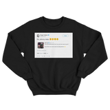 Roger Federer tells John McEnroe ok Johnny relax tweet on a black crewneck sweater from Tee Tweets