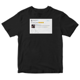 Roger Federer tells John McEnroe ok Johnny relax tweet on a black t-shirt from Tee Tweets