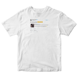 Roger Federer tells John McEnroe ok Johnny relax tweet on a white t-shirt from Tee Tweets