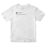 Russell Westbrook scream at me tweet on a white t-shirt from Tee Tweets