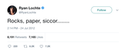 Ryan Lochte rocks paper siccor tweet from Tee Tweets