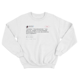 Sarah Palin making up new words citing Shakespeare tweet on a white crewneck sweater from Tee Tweets