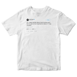 Seth Rogen not taking a 17 day vacation tweet on a white t-shirt from Tee Tweets