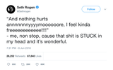 Seth Rogen nothing hurts anymore I feel free tweet from Tee Tweets