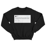 Shaquille O'Neal Knotts Berry Farm butt too big to fit on ride tweet black sweater from Tee Tweets