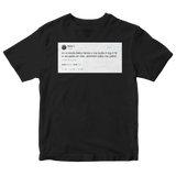 Shaquille O'Neal Knotts Berry Farm butt too big to fit on ride tweet black t-shirt from Tee Tweets