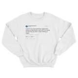 Soulja Boy people call me Big Dookie tweet on a white crewneck sweater from Tee Tweets