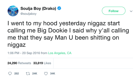 Soulja Boy people call me Big Dookie tweet from Tee Tweets