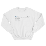 Soulja Boy in this world you either crank it or it cranks you tweet on white sweater from Tee Tweets