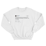 Soulja Boy video game demo for PS4 and Xbox tweet on a white crewneck sweater from Tee Tweets