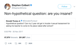 Stephen Colbert are you insance Donald Trump Jr. tweet from Tee Tweets