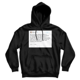 Stephen Colbert brevity is the soul of wit tweet on a black hoodie from Tee Tweets