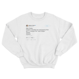 Stephen Colbert not more Twitter tweet on a white crewneck sweater from Tee Tweets