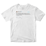 Stephen Colbert RIP Republican healthcare bill tweet on a white t-shirt from Tee Tweets