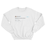 Stephen Colbert Scaramucci, we barely knewcci tweet on a white crewneck sweater from Tee Tweets