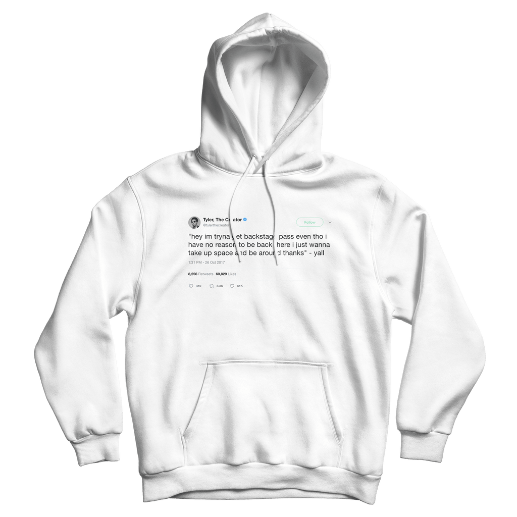 BACKSTAGE PASS PRINT HOODED SWEATSHIRT 【公式通販】 BACKSTAGE PASS PRINT HOODED SWEATSHIRT 【公式通販】
