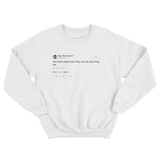 Tyler The Creator tell black kids they can be who they are tweet on a white sweater from Tee Tweets