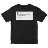 Tyler The Creator tell your friends you're chilling with me tweet on a black t-shirt from Tee Tweets