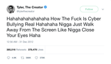 Tyler The Creator how is cyberbullying real tweet from Tee Tweets