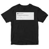 Tyler The Creator learning how to shut up tweet on a black t-shirt from Tee Tweets