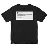 Tyler The Creator lonely lonely lonely tweet on a black t-shirt from Tee Tweets