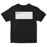 Tyler The Creator iight tweet on a black t-shirt from Tee Tweets
