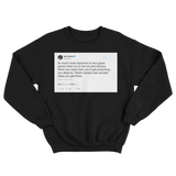 Wiz Kahlifa be a good person tweet on a black crewneck sweater from Tee Tweets