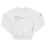 Young Thug we smoking penises tweet on a white crewneck sweater from Tee Tweets